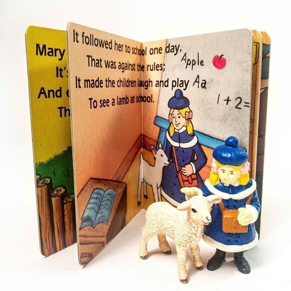 Rhymekins Fairy Tale Mary Had a Little Lamb Book & Action Figures 1988 - Picture 2 of 5